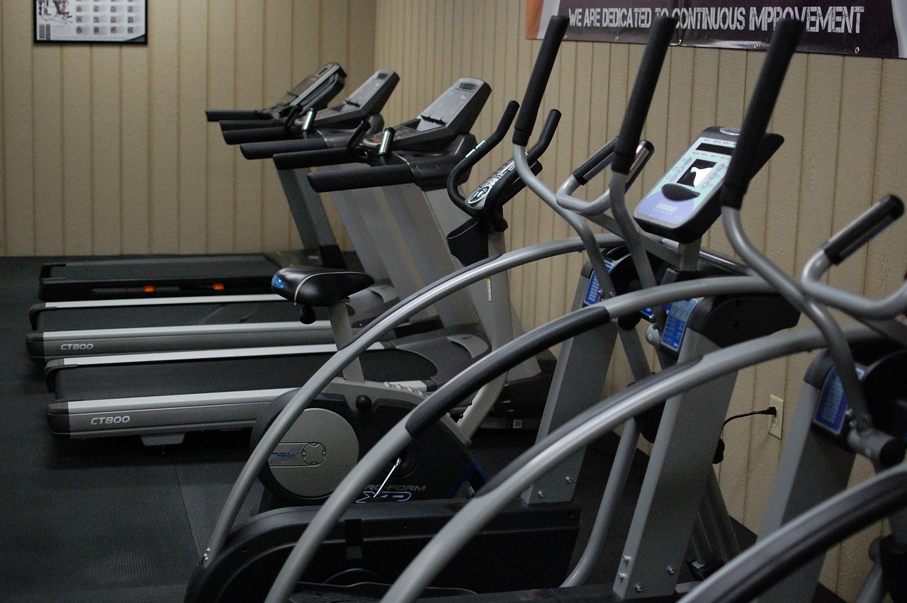 gym with treadclimbers